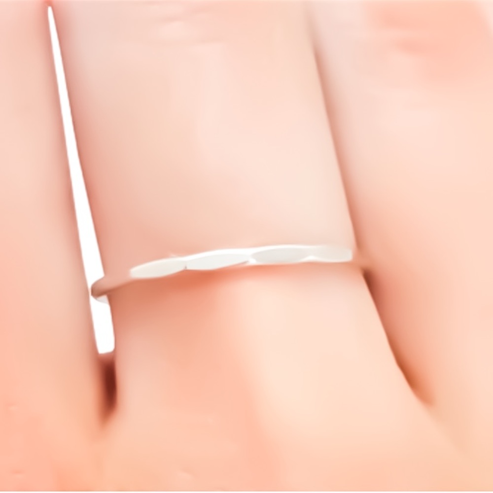 3 x 925 sterling silver faceted stackable stacking skinny hammered band ring